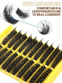 180 Pcs Fluffy D Curl Cat Eye Lashes, 80D DIY Eyelash Clusters, Dense And Natural, Long-Lasting And Durable, Ultra-Light And Soft, Reusable, Suitable For Beginners, Daily Life, Parties, Travel, Music Festivals, Etc. Eyelash Clusters, DIY At Home - D - View 7