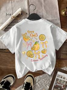 Women's Double-Sided Graphic T-Shirt, Assorted Styles, Printed With An "Easy Peasy Lemon Squeezy" Bow, Made From Polyester Fabric - White - View 3