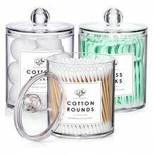 Cotton Swab Dispenser With Transparent Lid, Dust-Proof Storage Canister, Home Storage Organizer, Portable Plastic Cotton Swab, Dental Floss, Makeup Pad Storage Container, Bathroom And Beauty Essential Storage Box - View 11