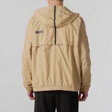 PUMA Lifestyle Series Men's Logo Fashion Versatile Windproof Breathable Durable Hooded Jacket Khaki - Khaki - View 3