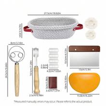 Sourdough Bread Baking Tool Set, Bread Making Kit - Fermentation Basket With Liner, Dough Mixer, Bread Lame With Replaceable Blades, Dough Scraper, Perfect For Baking Beginners And Professionals, Homemade Bread Baking Supplies, Sourdough Starter Kit - View 13