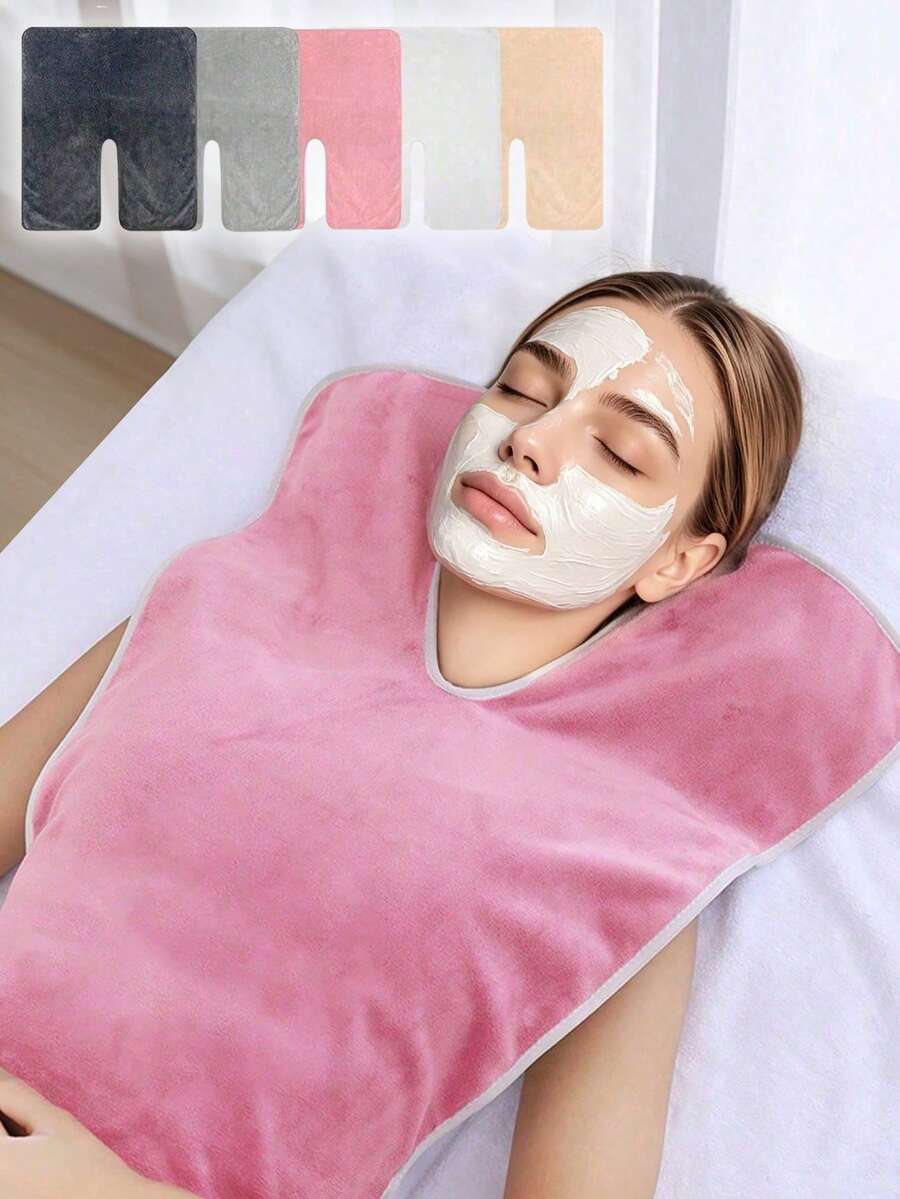 1/2pcs U-Shaped Towels, Reusable Soft Microfiber Neck Towels For Beauty Salon Spa Massage Facial Care, Size 23.62*15.75 Inches (60*40 Cm), Suitable For Beauty Salon Care