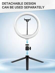TOKQI 10-Inch Adjustable LED Ring Light Kit With Tripod Stand & Flexible Phone Holder, 3 Light Modes,10 Brightness Modes, Photographic Lights,Dimmable, USB Powered, Portable Fill Light For Live Streaming, Photography, Video, Makeup, Selfie, Zoom & More - Ring Light - View 10