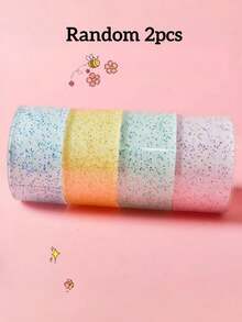 1/2/4/8pcs Glitter Transparent Nano Double-Sided Tape, Reusable, Strong Adhesive, Suitable For Home, Office And Classroom - Multicolor - View 13