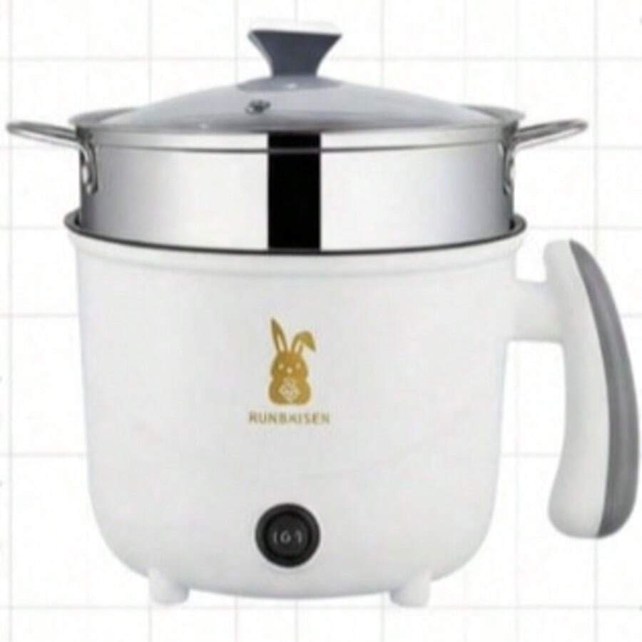 2-Gear Portable Non-Stick Electric Hot Pot, Multi-Functional Cookware With Auto Shut-Off Function, Suitable For Home And Camping - White - View 1
