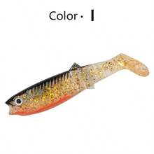 5pcs 10cm Silicone Soft Bait Paddle Tail Swimbait Artificial Fishing Lure For Walleye Bass Pike Tackle T-Tail Swimbait - Multicolor - View 12