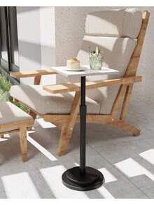 Mesa auxiliar versátil con base de metal, altura ajustable, soporte clásico para plantas de metal, para sofá, mesita de noche, sala de estar y recámara, 1 paquete,,GBZ001SW-1 - Multicolor - Ver 5