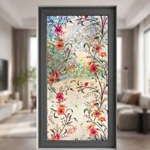 1Roll Stained Glass Window Film, Floral Geometric Leaf Pattern Static Cling No Glue Iridescent Privacy Window Sticker, Decorative Window Cover For Bathroom Bedroom Balcony Home Decor - Gesang Flower - View 23