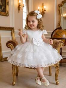 Gaun Pembaptisan Putih untuk Bayi Perempuan Usia 0-2 Tahun, Gaun Formal Cocok untuk Pesta, Pernikahan, Ulang Tahun, dan Semua Musim - Putih - View 1