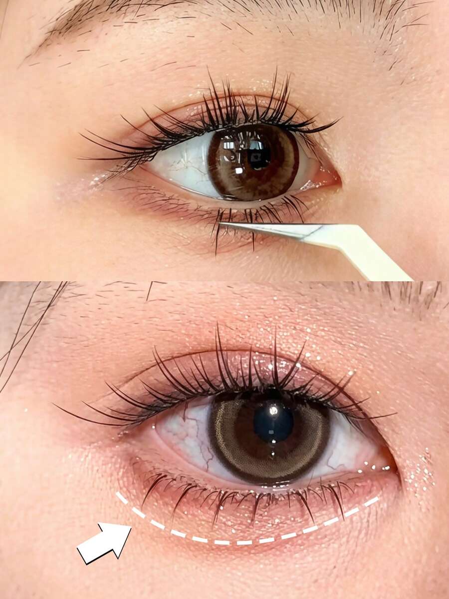 5 Pairs Cartoon Flame Lower Eyelashes, Thin And Soft Lower Eyelashes, Naturally Enlarging Eyes, Full Lash, Transparent Stem For Comfortable Wear, No Heavy Feeling - Black - View 1