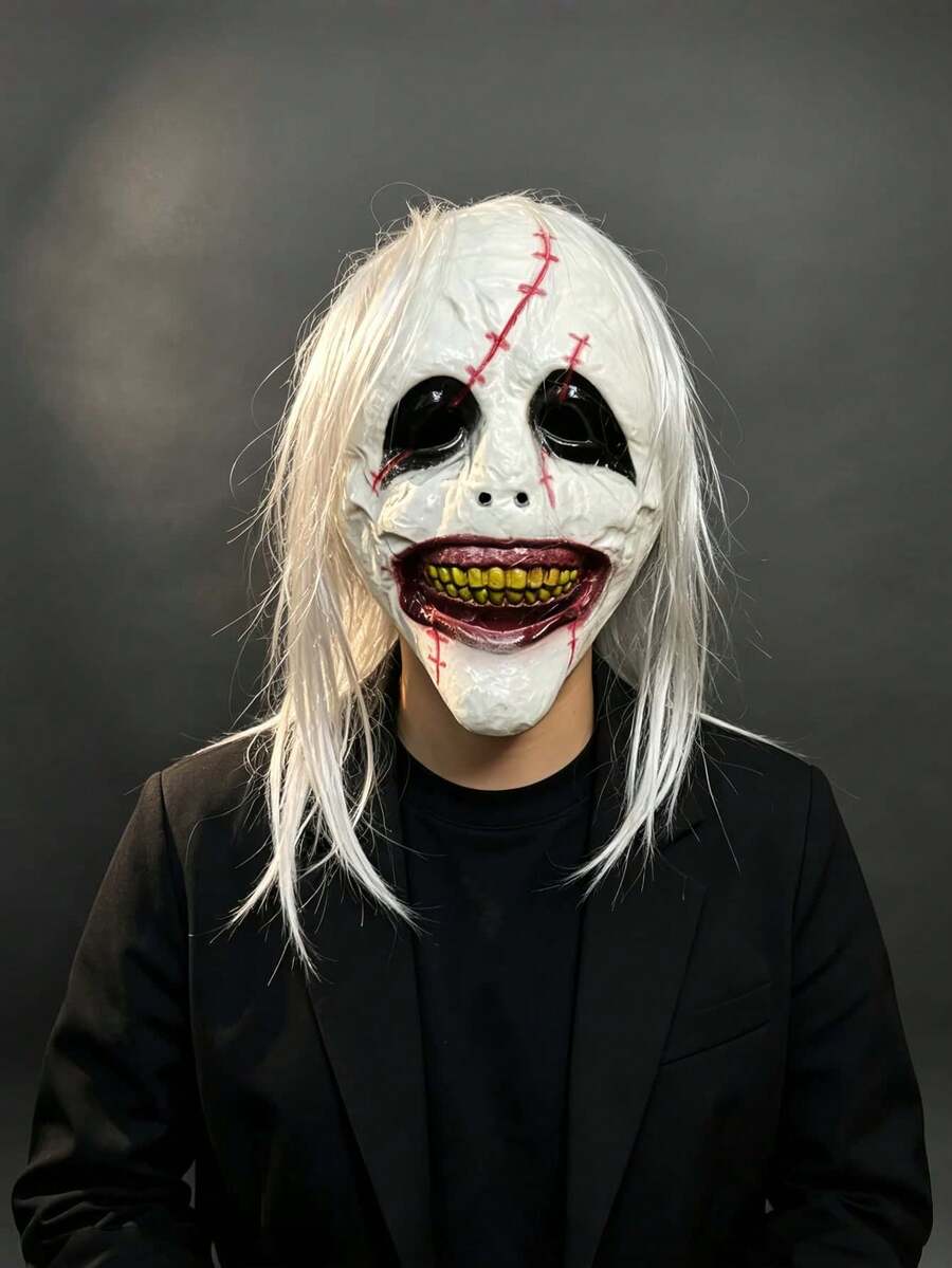 1pc Horror Prank Party Performance Adult Mask Prop Vintage Scary Clown ...
