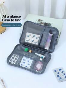 1PC Portable Medicine Kit | Compact Pill Storage Box And First Aid Kit, Multifunctional Lightweight Medical Small Medicine Kit-Empty Bag Only - Multicolor - View 2