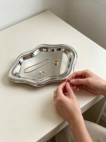 1pc Creative Cloud-Shaped Storage Tray, Suitable For Christmas, Halloween And Birthday Parties, Cute Display Dish, Can Hold Fruit, Snacks, Jewelry, Rings And Other Items Women Love - Multicolor - View 3