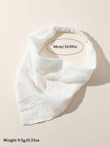 3件組女款時尚刺繡捲邊髮箍頭巾，適合日常與度假使用 - 黑+白+藍色 - 查看 7