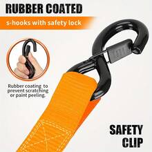 1pc Orange Retractable Ratchet Tie Down Rope, Heavy-Duty Nylon Strap With Anti-Rust Steel Ratchet, Automatic Rewind Quick Lock & Release, Secure Cargo Strap For Motorcycle Bike Truck, Compact Portable For Outdoor Enthusiasts - Telescopic Ratchet Strap - View 5