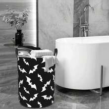 1pc Halloween Foldable Laundry Basket, Cute Ghost Handbag Style Storage Box, Large Capacity Collapsible Laundry Storage Bag, Space Saving Portable Organizer For Bathroom, Laundry Room, Bedroom, Dorm, Halloween Decor, Multipurpose Storage - View 9