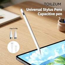 Caneta Magnetica Capacitiva Para Desenho Grafico E Escrita Em Tablet E Celular Ponta Fina Macia Nao Risca A Tela Design Ergonomico - branco - Visão 6