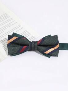 1PC Men's Fashion Casual Striped Pattern Bow Tie, Suitable For Workplace, Banquet, Party, Wedding, Suit, Formal Wear,Halloween - Multicolor - View 7