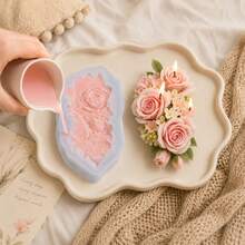 3D Nude-Pink Rosebud Cluster Silicone Candle Mold - Reusable, Easy-To-Demold Floral Mold Suitable For DIY Candles, Handmade Soap Making, And Decor For Weddings, Valentine's Day, And The Home. - A - View 3