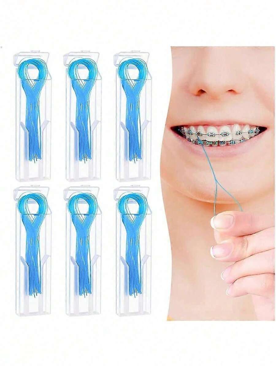 50/10 Set Dental Floss, Deep Floss, Multi-Function Auxiliary Products, Suitable , Dental Bridge, Dental Implant, Oral Care, Essential For Every Home, Also A Great Gift For Parents And Friends, Teeth Cleaning Tool - Multicolor - View 1