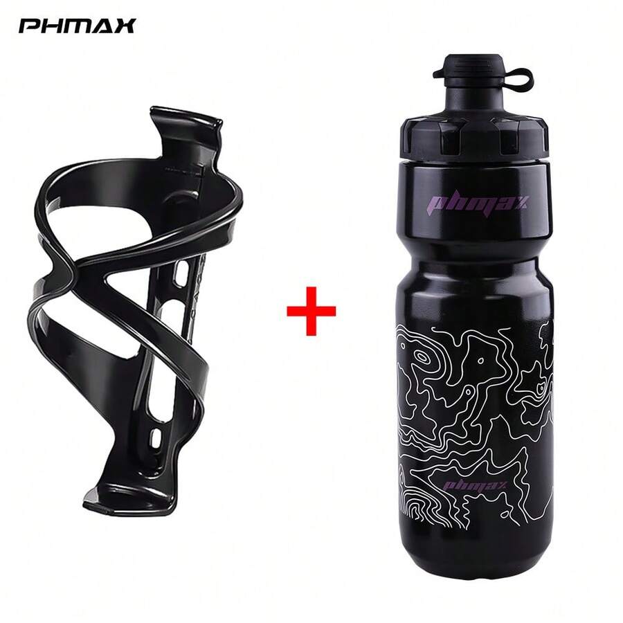 Bicycle Water Bottle Holder And Bottle Combo Set, Squeeze-Style Cycling Water Bottle Holder 720ml Leak-Proof Design Suitable For Mountain And Road Bike Cycling (Black) - Multicolor - View 1