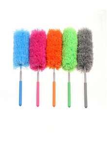 1/2pcs Extendable Microfiber Duster - Stainless Steel Handle, Bendable & Reusable Head, Efficient For Cleaning Dust On Furniture, Car, Glass - No Battery Required, Suitable For Bedroom, Living Room - Multicolor - View 1