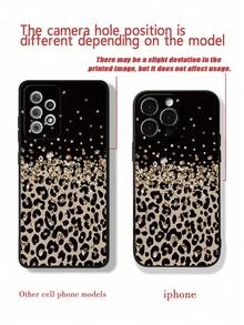 1pc Leopard Print Painted Thick Anti-Drop Phone Case Shell Protective Cover With Accessories, New Leather Heart-Shaped Hand Strap DIY Phone Case Pendant, Leather Rope Tassel Short Wrist Strap Charm Compatible With IPhone, Compatible With Samsung Galaxy / Compatible With Xiaomi 11/12 Pro, Compatible With Redmi - Multicolor - View 5