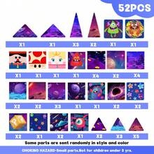 52/60 PCS Colorful Magnet Tiles STEM Educational Stacking Castle Construction Toy, Sensory Play Gift For Boys Girls Circus Cartoon Printed Magnetic Building Blocks Set For Kids Ages 3+ - Multicolor - View 12