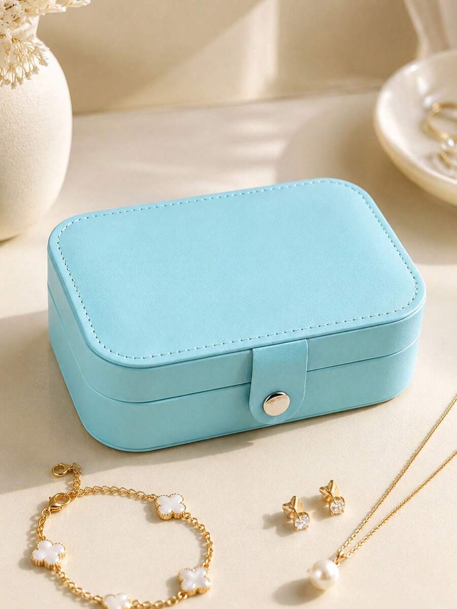 1 pieza Caja de almacenamiento de joyas exquisita, Caja de joyas, Caja de almacenamiento estilo gabinete, Collar, Aretes, Pulsera, Caja de joyas para anillos, Caja de joyas dorada exquisita francesa - Multicolor - Ver 1
