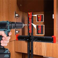 1 Set 2-In-1 T-Square Hole Position Marking & Positioning Tool, 35cm/13.77in, Aluminum Alloy Multi-Function Square Ruler Marking & Measuring Tool, For Precise Layout And Marking, High-Precision Square Ruler Suitable For Accurate Drilling Of Drawers And Doors - B - View 9
