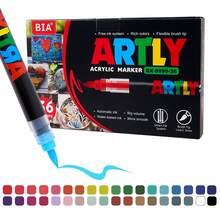 Back To School Season & ARTLY 24-320 Colors Soft Tip Acrylic Marker Set, 2.5ml Large Capacity Ink, Smart Ink Control Structure, 2-3mm Line Width, Smooth Layering, Suitable For Wood, Ceramic, Glass, Shell, Egg Surfaces, Water-Based Pigment Pens, Versatile For Detail Outlining And Large Area Filling, Ideal For Stone Painting, Handmade DIY And Artistic Creation. - Multicolor - View 13