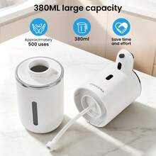 1pc 380ml Large Capacity Touchless Electric Smart Infrared Automatic Soap Dispenser, No-Press Quick Dispensing Pump For Home Detergent, Portable Hand Soap Bottle, Kitchen & Bathroom Gadget, Suitable For Schools, Hospitals, Hotels And Public Places, Spring New Arrival - View 9