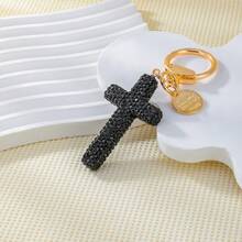 Rhinestone Cross Keychain Pendant, Minimalist Bag Charm For Backpack Purse, Y2K Gothic Decoration For Phone Earphone, Gift For Mom Dad Teacher - Multicolor - View 16