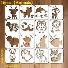 9pcs Cute Animal Painting Stencils, 10cm Washable Early Education Educational Drawing Tools, Suitable For Paper, Fabric, Wood And Multi-Scenario DIY Creation - Drawing Template - View 9
