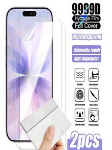 2片裝水凝膠高清晰超透螢幕保護膜，適用於 iPhone 13/14/15/16/17/Pro/Pro Max/16 Plus/16e/Air 系列，自癒水凝膠膜，極致螢幕保護，觸感滑順，高透明度，軟膜 - 2pcs - 查看 34