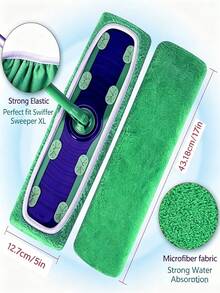 Extra Large (Mop Not Included) Reusable Microfiber Mop Pads, Microfiber Cleaning Mop Replacement Pad,Flat Mop Replacement Cloth Cover Mop,Super Absorbent Reusable Mop Pad, Compatible With XL Mop, Dry And Wet Wiping | Connector Pad | Cleaning Cloth, - Multicolor - View 3