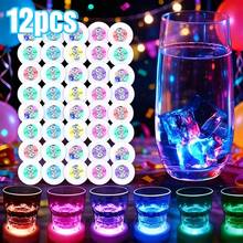 24pcs RGB LED Coasters With Adhesive Backing, 7-Color Flashing Reusable Light-Up Coasters For Wine Bottles, Cups, Vases, Glowing Bar Decor Gifts, Suitable For Party Lovers, Nightclub, Wedding, Holiday Atmosphere Decoration, Night Light LED Decor - Coaster - View 14