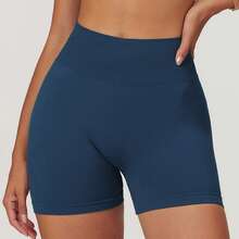 Women's Knitted High Elasticity Sports Shorts, Butt-Lifting Design, Perfect For Sports And Exercise - Navy - View 4