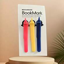 Soft Silicone Automatic Page-Tracking Bookmark Clip, Macaron Solid Color Minimalist Design, Lightweight Clip-On Style, Securely Marks Book Pages, Suitable For Textbooks, Workbooks, Books, Maps, Reading Markers, Daily Reading, Exam Preparation, Office Supplies, Can Be Used As Learning Gift Small Present - Multicolor - View 7