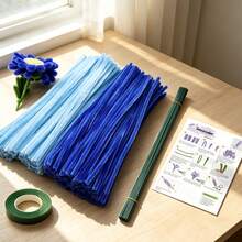 [Customer Favoriate]112pcs Craft Supplies Ultra Dense Chenille Stems, Multi-Color, Including 100pcs Pipe Cleaners, 10pcs Flower Stems, 1pc Floral Tape& 1 Tutorial Video, For DIY Handmade, Chenille Stems Flower Set, Christmas Pipe Cleaners Craft Set - DIY Bouquet Kit - View 22