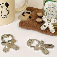 Cute Gingerbread Man Metal Bottle Opener - Stainless Steel Christmas Decoration, Holiday Pattern, No Power Required, Camping, Restaurant Accessory, Fun Design, Polished Finish, Multi-Functional Bottle Opener, Event Planner, Christmas Decorator, Kitchen Gadget, Outdoor Portable, Christmas - View 9