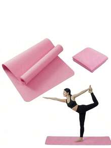 1pc 173*61*0.3cm EVA Yoga Mat, Pilates Solid Color Floor Mat, Suitable For Yoga, Pilates, Plank Exercise, Fitness Equipment, Yoga Mat, Gymnastics, Sports, Workout, Gym, Home Workout, Etc., Perfect Gift For Mother's Day, Birthday And Other Occasions - Pink - View 7