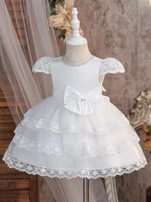 Gaun Pembaptisan Putih untuk Bayi Perempuan Usia 0-2 Tahun, Gaun Formal Cocok untuk Pesta, Pernikahan, Ulang Tahun, dan Semua Musim - Putih - View 4