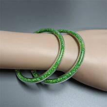 2pcs/Set Gelang Jelly Gaya Vintage Kembali ke Sekolah, Tabung Tipis 5mm dengan Hiasan Berlian Imitasi Berkilau, Pilihan Warna Beragam, Aksesori Perjalanan DIY untuk Menata Ulang - 2 buah/set Berlian imitasi - View 19