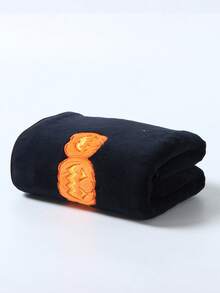 萬聖節南瓜刺繡浴巾套組，黑色柔軟珊瑚絨浴巾，恐怖萬聖節浴室裝飾毛巾，家庭節日禮物 - 黑色 - 查看 10