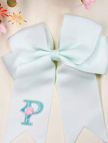 1pc 26 English Letters Girl Back To School Season Polyester Bow Edge Hair Clip, Versatile Hair Accessory For School Daily Wear - Multicolor - View 22