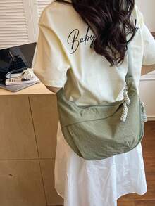 2025秋冬新款韓式時尚百搭豹紋個性化女款單肩腋下包斜挎手提包 - 綠色 - 查看 2