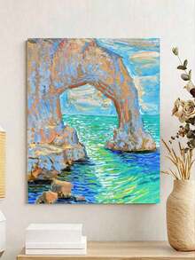 DIY Digital Oil Painting Acrylic Kit For Adults, Handmade Numbered Painting, Seaside Scenery Canvas Design, Room Decor Wall Art, Beginner Painting, Perfect Gift For Friends - Frameless - View 3