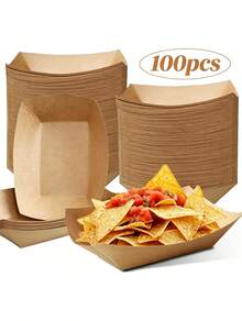 Disposable Serving Trays - Brown - View 1