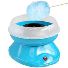 HOMCOM Máquina de Algodón de Azúcar, 450W-550W, Máquina para Hacer Algodón de Azúcar con 10 Palitos, para Fiestas de Cumpleaños Infantiles, en Casa, 27x26x18 cm, Azul - Enchufe EU Tipo C(220-240V) - Ver 1